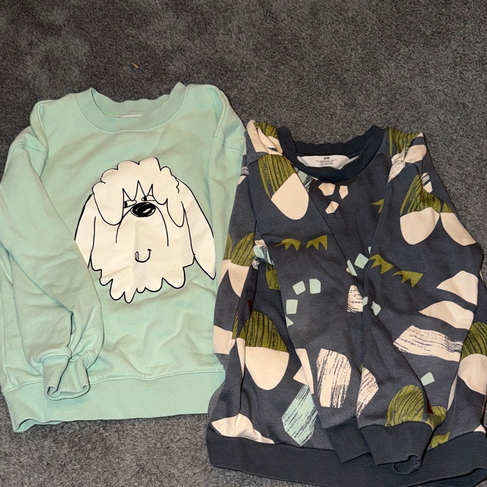Kids Graphic Sweatshirt - Mint Green/Gray